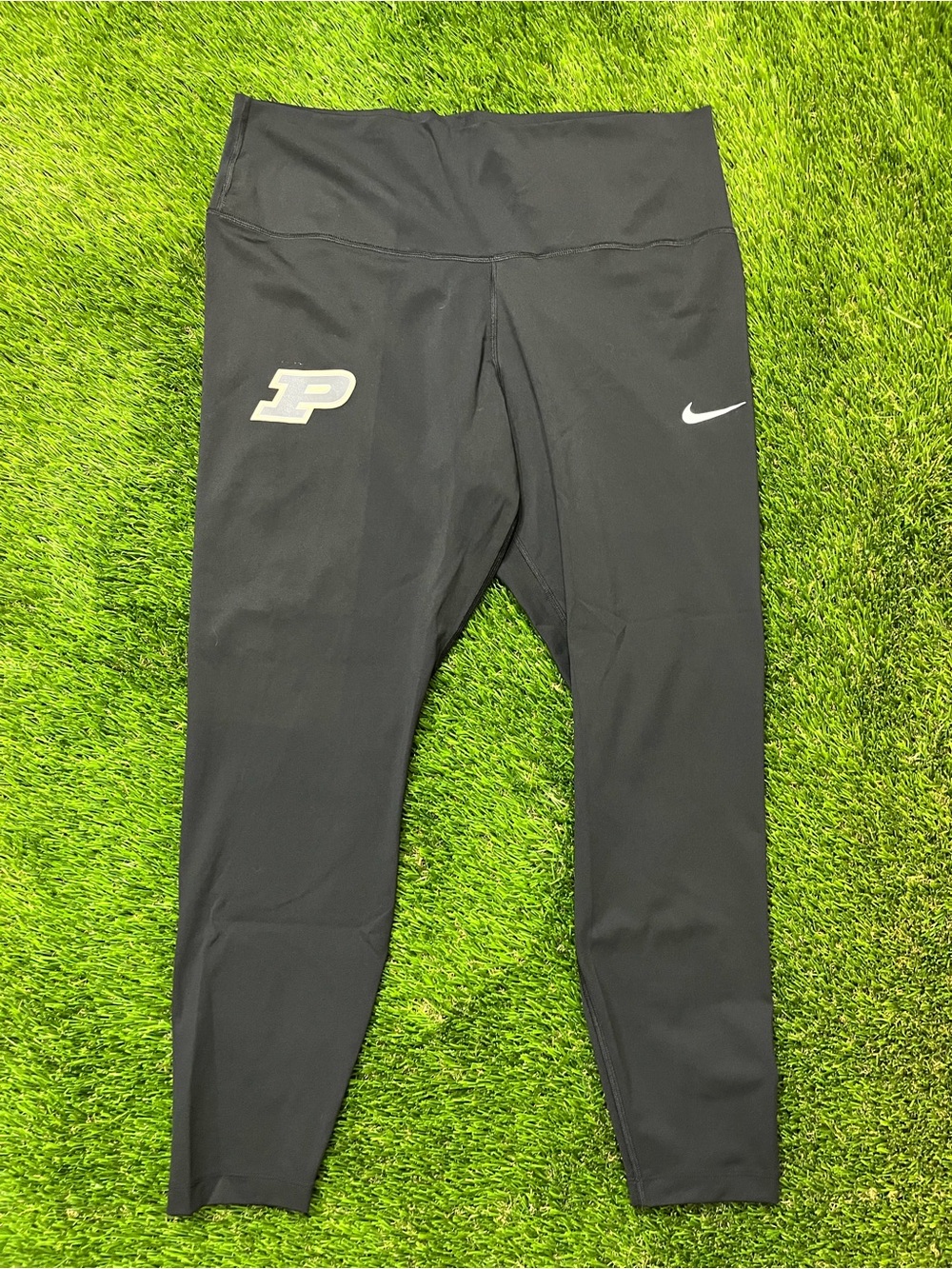 Nike Purdue Boilermakers Dri-Fit Women’s Tights Leggings Black 2XL XXL P Logo